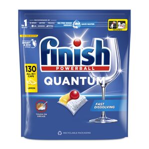 Finish Quantum Všetko v 1 Kapsule do umývačky riadu s citrónom 130ks