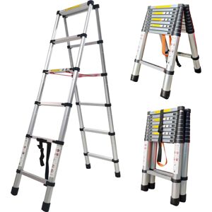 Teleskopický hliníkový rebrík Pepita 6x6 stupňov, 1,7m+1,7m
