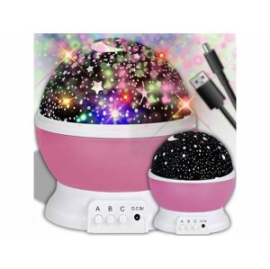 Retoo 360° otočný LED projektor a nočné svetlo 3W - Stars - pink