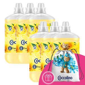 Coccolino Happy Yellow Rinse Concentrate 408 wash 6x1700ml + darč...