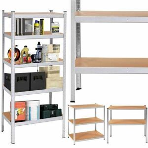 Kovový priemyselný regál s MDF doskami 180x90x30cm - nosnosť 875kg