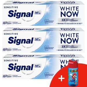 Signal White Now zubná pasta Sensitive 3x75ml + darčeková fľaša