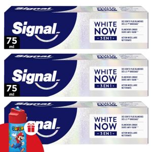Signal White Now 3v1 Original zubná pasta 3x75ml + darčeková fľaša