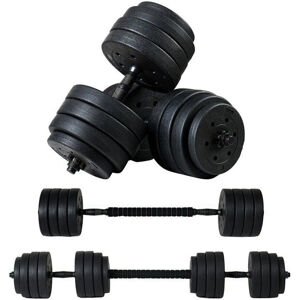 Funfit 4v1 Nastaviteľná 40kg bitumenová činka 2x20kg - čierna