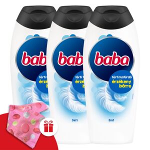Baba 3v1 pánsky sprchový gél pre citlivú pokožku 3x400ml + darček...