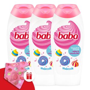 Detský perličkový kúpeľ s malinou a ružovým drevom 3x400ml + darč...