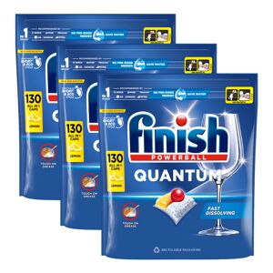 Finish Quantum Všetko v 1 Kapsule do umývačky riadu s citrónom 3x130ks