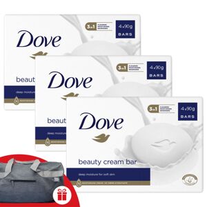 Dove Beauty Cream Bar Cream Soap Original 12x90g + darčeková špor...