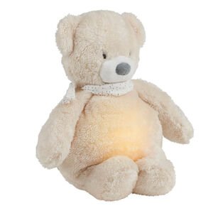 Nattou nočné svetlo hudobný plyšový medvedík Sleepy beige