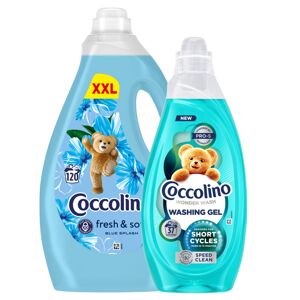 Coccolino Wonder Wash Speed Clean prací gél + Coccolino Blue Spla...