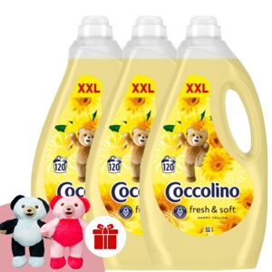 Coccolino Oplachovací koncentrát Happy Yellow 3x3000ml + darček 1...