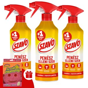 Savo Odstraňovač plesní v kúpeľni 3x500ml + darčeková hubka na pe...