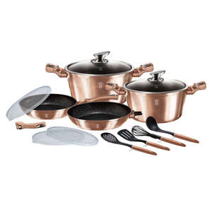Súprava mramorových hrncov 13 kusov Rose Gold Berlinger Haus BH 7058