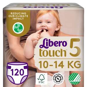 Libero Touch Jumbo mesačné balenie plienok 10-14kg Junior 5 (120ks)