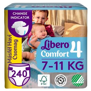 Libero Comfort jeden a pol mesačný balík plienok 7-11kg Maxi 4 (240ks)