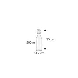TESCOMA DELLA CASA sklenená fľaša so zapínaním, štvorcová, 500 ml