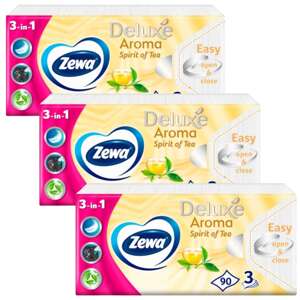 Zewa Deluxe 3-vrstvové papierové vreckovky - Spirit Of Tea 3x90ks