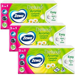 Zewa Deluxe 3-vrstvové papierové vreckovky - Camomile Comfort 3x90ks