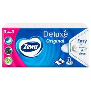Zewa Deluxe Original 3-vrstvové Papierové vreckovky - Bez vône 90 ks