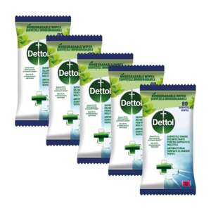 Dettol Antibakteriálna utierka na čistenie povrchov 5x80ks