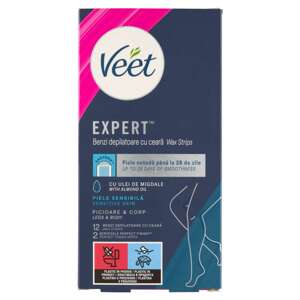 Veet Easy-Gel chladivé voskové prúžky na citlivú pleť 12 ks