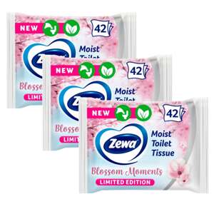 Zewa Blossom Moments voňavý vlhčený toaletný papier 3x42ks