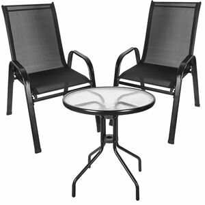 Balkónová súprava GardenLine pre 2 osoby - čierna