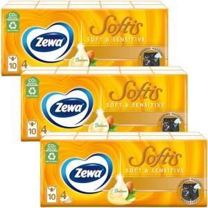 Zewa Softis 4-vrstvové papierové vreckovky - Soft&Sensitive 3...
