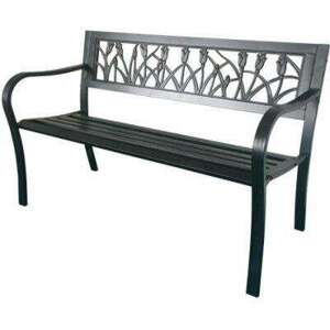 Elegantná záhradná lavička GardenLine 125x53x77cm - Tulipán - čierna