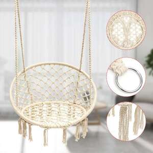 Vysoká stolička Funfit Garden macramé - béžová