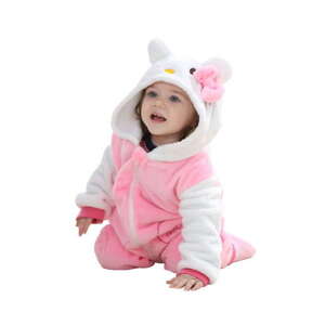 Detský plyšový overal Pigurumi Premium - Hello Kitty - white-pink
