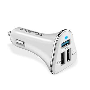 Proda Auto nabíjačka, 3xUSB - biela (PR-S3/PR-C3USB-W)