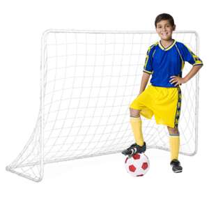 Ecotoys oceľová futbalová bránka so sieťou 180x122x61cm - biela