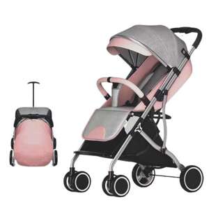 LittleONE Dotti kompaktný športový kočík veľkosti batožiny - grey-pink