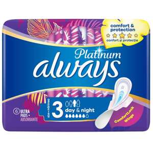 Always Platinum Day & Night hygienická vložka s krídlami 6ks