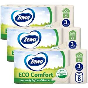 Zewa Eco Comfort 3-vrstvový toaletný papier 3x8 roliek