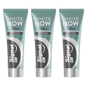 Signal Zubná pasta White Now Detox Charcoal 3x75ml