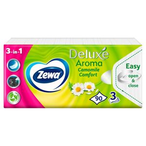 Zewa Deluxe 3-vrstvové Papierové Vreckovky - Camomile Comfort 90 ks