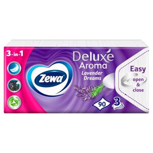 Zewa Deluxe 3-vrstvové papierové vreckovky - Lavender Dreams 90ks