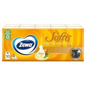 Zewa Softis 4-vrstvové Papierové vreckovky - Soft&Sensitive 10x9 ks