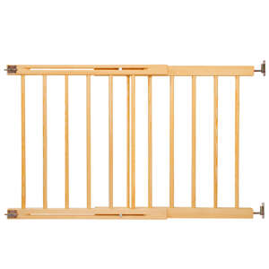 Drevená nastaviteľná bezpečnostná zábrana Dechland 72-122cm - hnedá